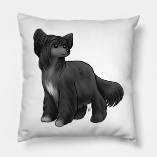 Dog - Chinese Crested - Powderpuff - Black Pillow