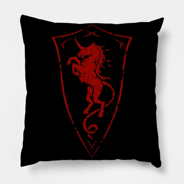 Unicorn Shield Logo Pillow by chriskar