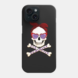 Feminist skull with handkerchief and glasses Phone Case