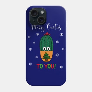 Merry Cactus To You - Cactus In Christmas Tree Pot Phone Case