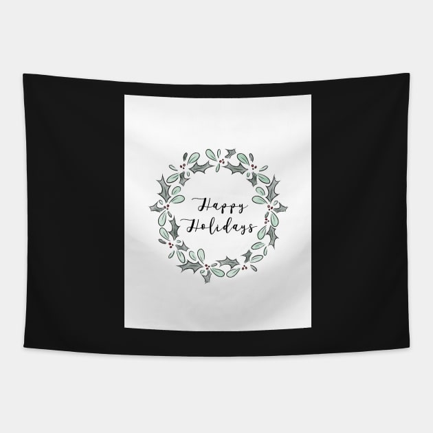 Happy Holidays Card Tapestry by trippyart