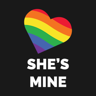 She's Mine Womens Lesbian LGBT Couples Matching T-Shirt