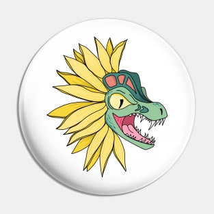 Sunflower Dinosaur Pin