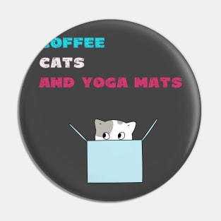 Coffee cats and yoga mats funny yoga and cat drawing Pin