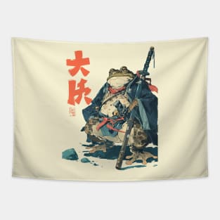 Vintage Japanese Manga Samurai toad Tapestry