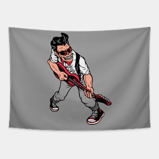 Retro Rockabilly Guitar Player Tapestry