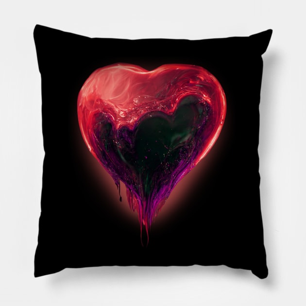 My bloody heart Pillow by orange-teal