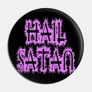 Hail Satan pink Pin