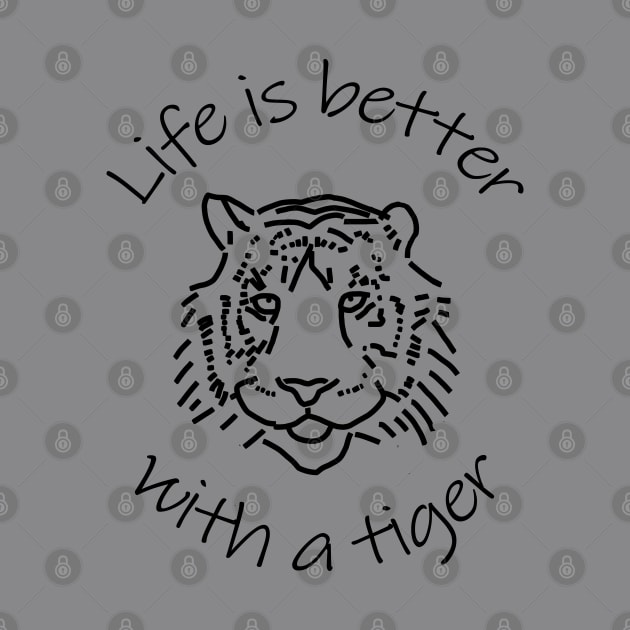 Animals Quote Life is Better with a Tiger by ellenhenryart