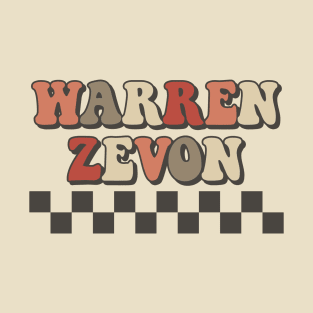 Warren Zevon Checkered Retro Groovy Style T-Shirt