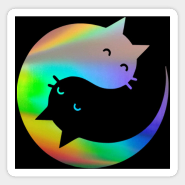 Cat Ying Yang Rainbow Yin Yang Cats Sticker Teepublic Au