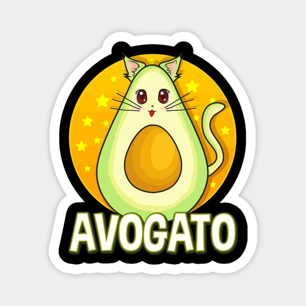 Funny Avogato Avocado Cat Cute Kitty Avo-gato Pun Magnet by theperfectpresents