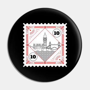 London Stamp Design Pin