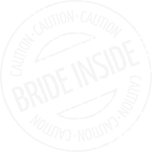 Bride Inside Caution Stamp (Hen Party / White) Magnet