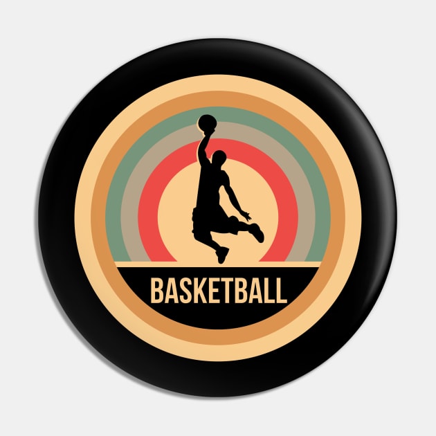 Retro Vintage Baskteball Gift For Basketball Players Pin by OceanRadar