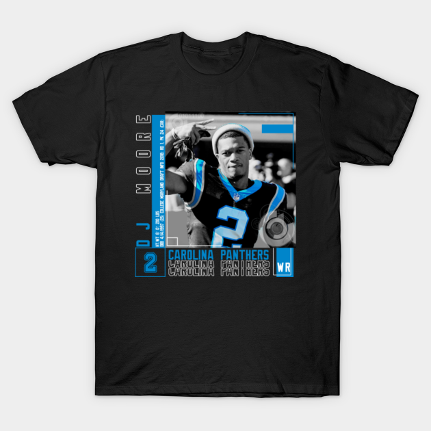 DJ Moore Football Edit Tapestries Panthers - Dj Moore - T-Shirt