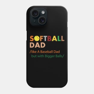 Softball dad like a baseball dad but with bigger balls Phone Case