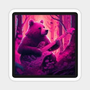 Quirky Magenta Bear Magnet