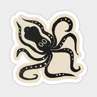 Minoan Octopus Linoprint Magnet