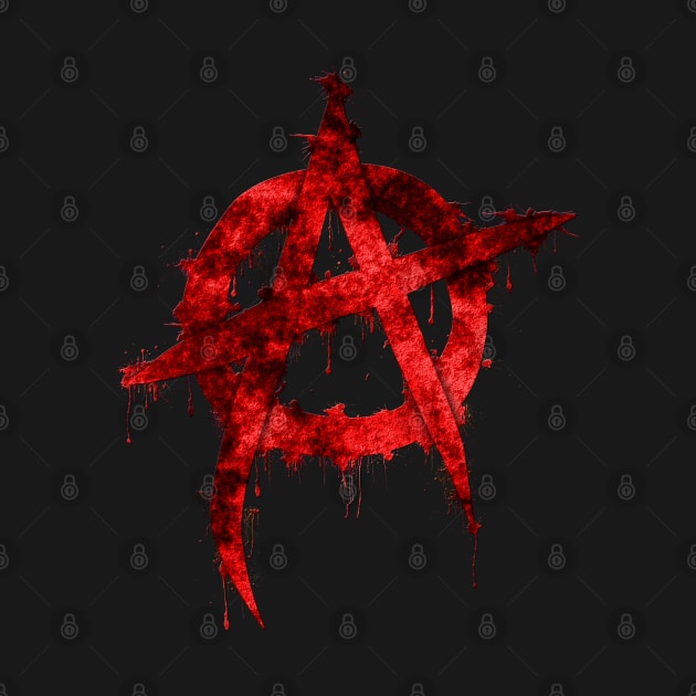 Red Graffiti Anarchy Symbol by macdonaldcreativestudios