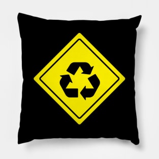 Recycle Symbol Road Sign Pillow