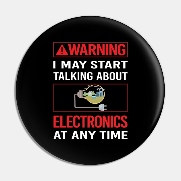 Red Warning Electronics Pin by Happy Life