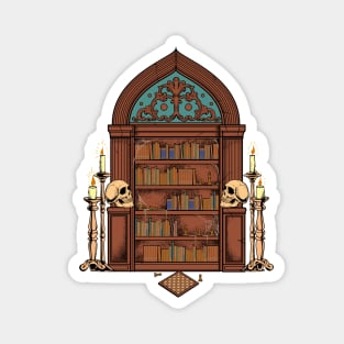 Gothic bookshelf - Dark Academia Magnet