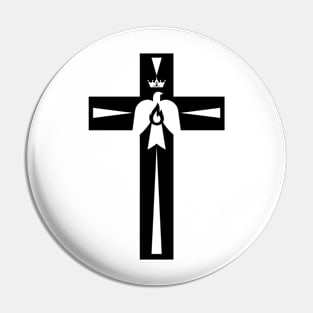 Christian cross and dove - a symbol of the Spirit Pin