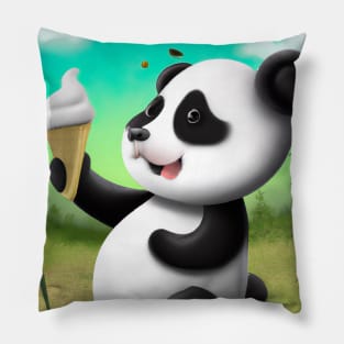 Panda with Ice Cream Pillow