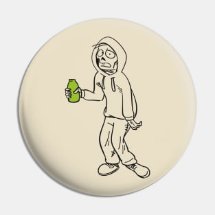 Zombie With A Drink Pin