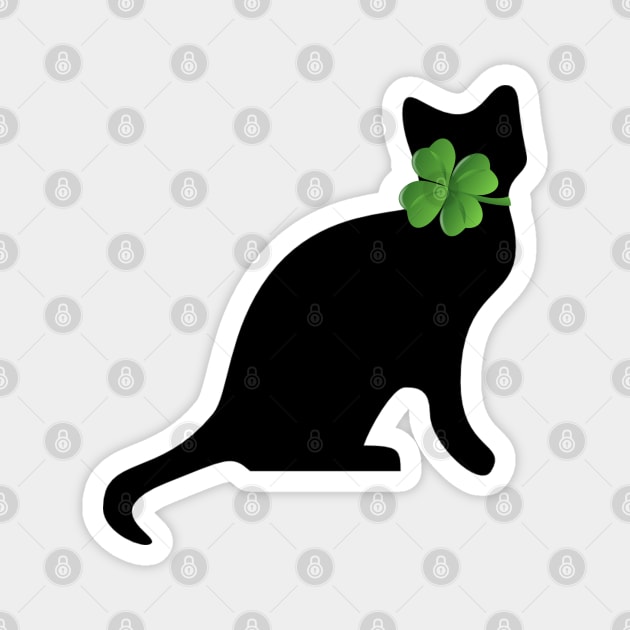 Shamrock Kitty Magnet by HolidayBug