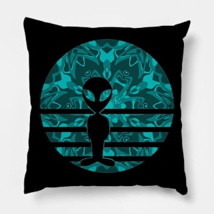 Encounters Kaleidoscope Silhouette Invasion Alien Sunset Silhouette Pillow