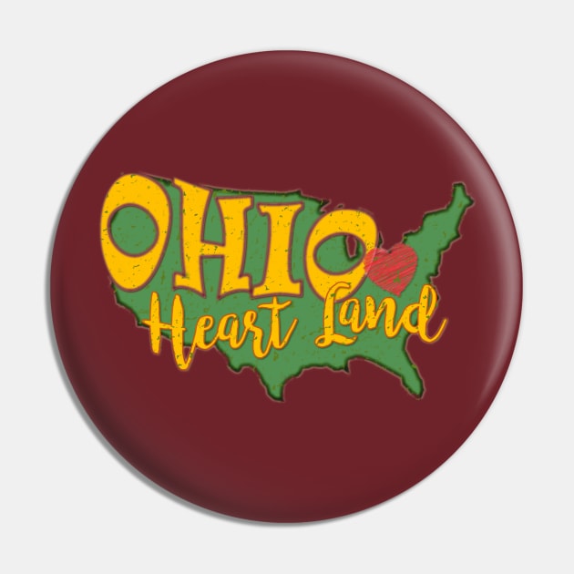 Ohio Heart of it All Pin by Bits