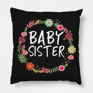 Baby Sister Floral matching family pregnancy pregnant reveal sis announce announcement expecting preggers surprise Pillow