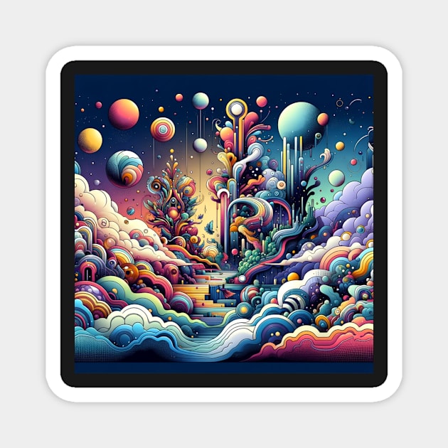 Dreamscapes Unbound: Surreal Fantasy Journey Magnet by heartyARTworks