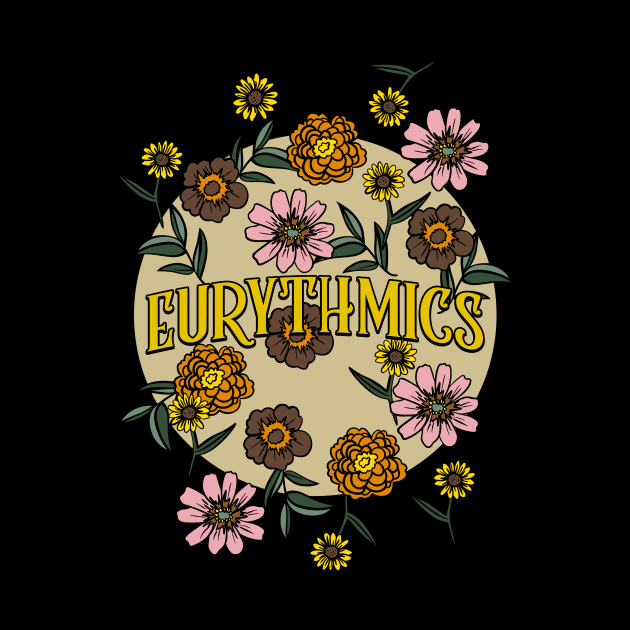 Eurythmics Name Personalized Flower Retro Floral 80s 90s Name Style by Ancientdistant