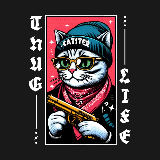 Cat gangster by Jokesart