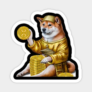 shiba counting gold coins Magnet