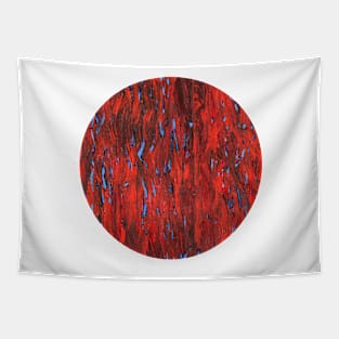 Firefly sea (blue on red) II/III (circle) Tapestry