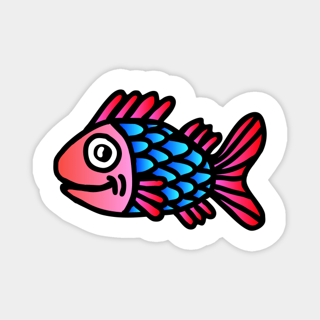 Pink Head Fish Magnet by GemmasGems