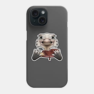 SNAX Ostrich eating ribs Phone Case