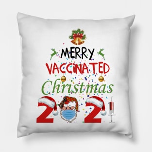 Merry Vaccinated Christmas 2021 Pillow