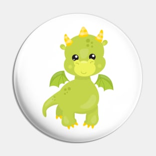 Cute Dragon, Little Dragon, Green Dragon, Magic Pin