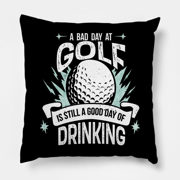 Golfing Drinking Golf Golfer Sports Pillow by Sassee Designs