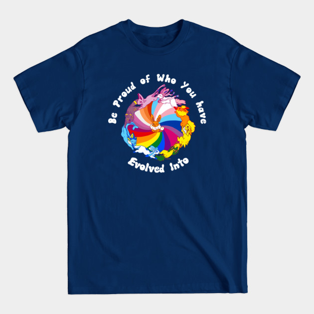 Pride Evolution - White Text - Pride - T-Shirt