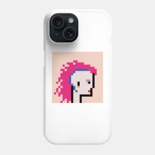 Pixel Art / Girl with a blue braid / ToolCrypto #7 Phone Case