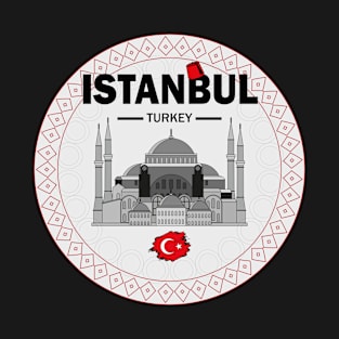 Istanbul city with turkey flag T-Shirt