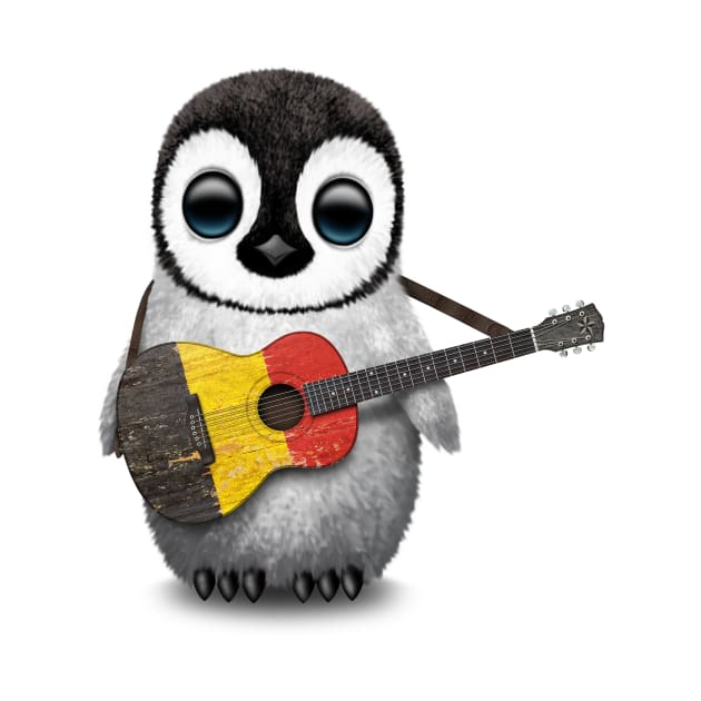 Baby Penguin Playing Belgian Flag Guitar by jeffbartels