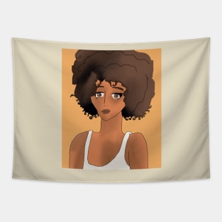 Black Girl with Natural Hair Tapestry
