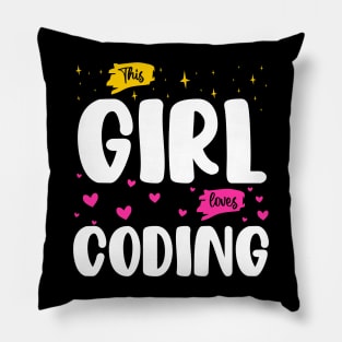 This Girl Loves Coding - Tech Enthusiast Pillow